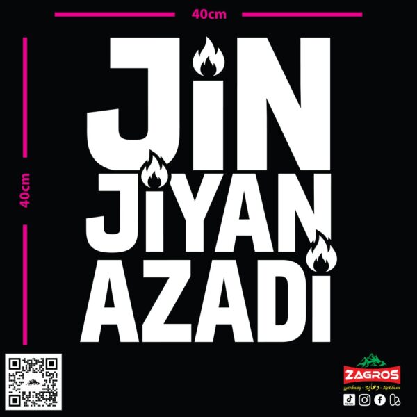 zag-stk-020-jin-jiyan-azadi-text-car-sticker-03 zag-stk-020-jin-jiyan-azadi-text-car-sticker-03